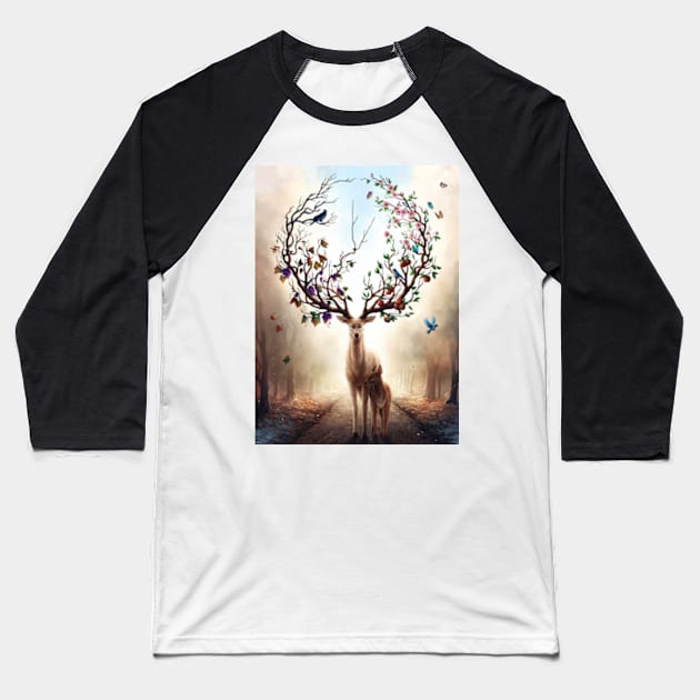 Seasons Change Baseball T-Shirt by jojoesart